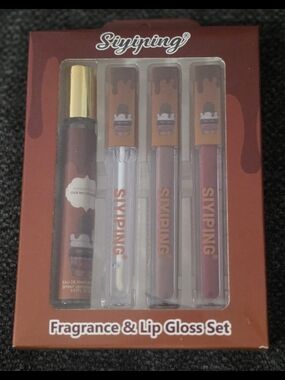 Fragrance & Lip Gloss Set - Brown and Mauve Shades